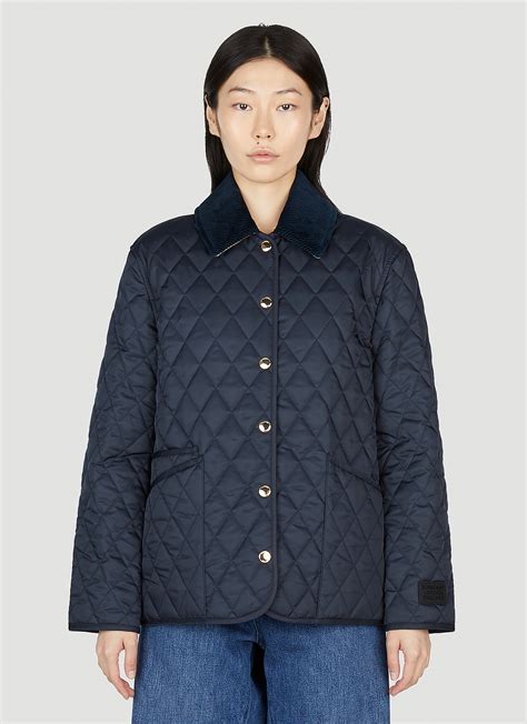 Burberry Women's' Dranefeld Quilted Jacket in Dark Blue 